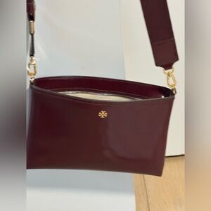 Tory Burch Blake Patent Swingpack Crossbody Purse - Deep Red/Burgundy
